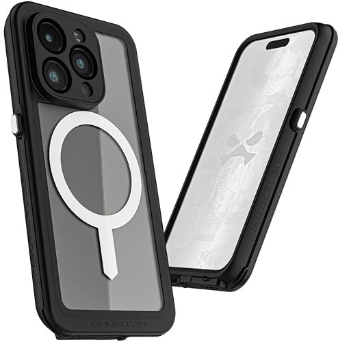 Ghostek Nautical Slim Waterproof Case for Apple iPhone 15 Pro - Built-in Screen & Camera Lens Protector, Compatible with MagSafe (6.1 Inch, Clear)