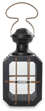 Barebones Box Candle Lantern – Vintage Stahl- und Glaslaterne für den Innen- und Außenbereich – Magnettüren, Hängender Griff für Patio, Garten und Ambiente zu Hause (Kerze Nicht enthalten)