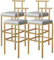 lirrebol Moderne Barhocker in Thekenhöhe 4 er Set Barstühle mit Rückenlehne PU Leder gepolsterten Barhockern mit Goldener Fußstütze 75cm Thekenhocker für Kücheninsel/Hausbar/Pub, Grau