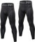 LNFINTDO 2er-Pack Herren-Lauf-Leggings, Sport-Kompressionsstrumpfhose, kühl, trocken, Basisschicht für Workout, athletisches Training, Radfahren, Fitnessstudio, 2er-Pack Black Line, XXL