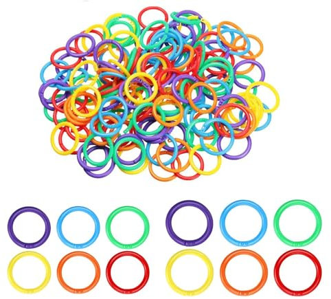 Voarge 100 Stück Binderinge für Loseblattverbinder Ringe für Dokumente Album Scrapbooking Basteln 20 mm + 28 mm