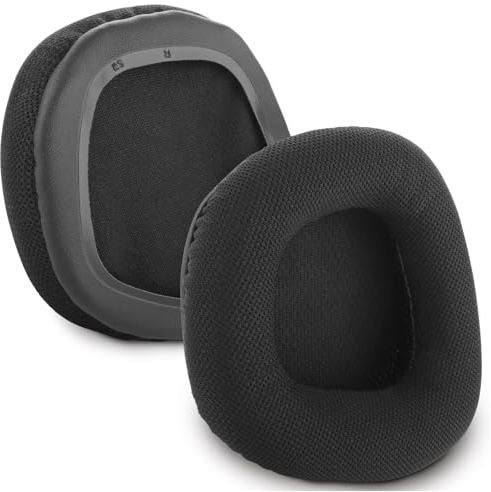 Corsair Void Pro Coussinets de rechange compatibles avec les casques de jeu Corsair Void/Corsair Void PRO RGB/Void Elite/Surround filaire et sans fil RVB USB avec tissu en maille noire, cache-oreilles
