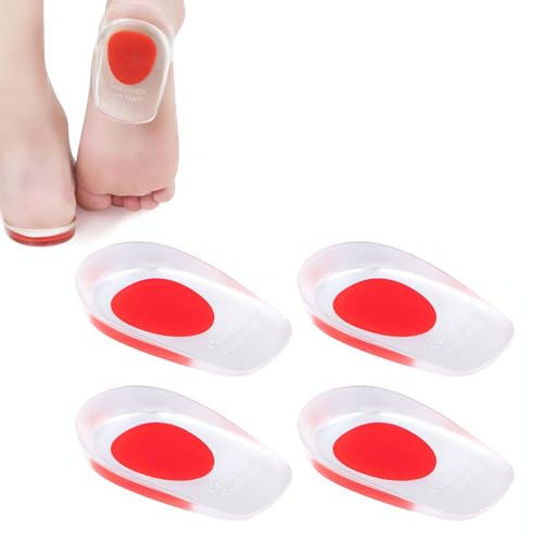 4 Pezzi Coppe per Cuscinetti in Gel per Tallone, Talloniera in Silicone, Cuscinetti per Tallone in Gel per Correzione Postura, per Dolore al Tallone, Sperone Osseo e Dolore di Achille