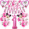 Minni Birthday Decorations - 25pcs Balloons & Happy Birthday Banner