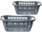 Wäschekorb Plastik XL 2er Set 30 Liter Stabiler Wäschewanne mit ergonomische Griffe, 55 x 37 x 20 cm, Vielseitig & Langlebig, Made in EU, Farbe: grau