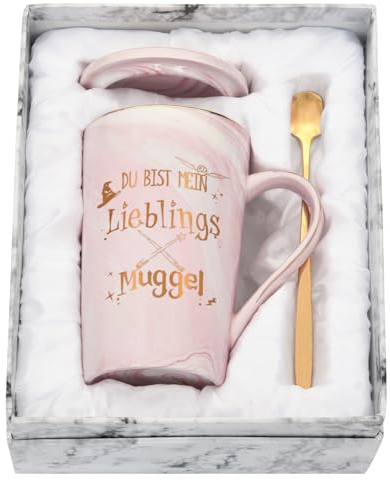 Joymaking Lustige Geschenk Tasse mit Spruch - Du bist mein Lieblings Muggel Weihnachten Geschenkidee für Freund Freundin Klassenkamerad Geschenk zum Geburtstag Weihnachten,400ml Rosa