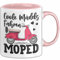 Coole Mädels Fahren Moped Tasse Geschenk Fahrerin Mofa Scooter Roller (Rosa)