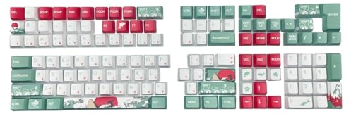 Coral Sea Aesthetic Keycap XDA/OEM Height, Japanese Keycaps Suitable for 61/64/68/75/87/98 Mechanical Keyboard