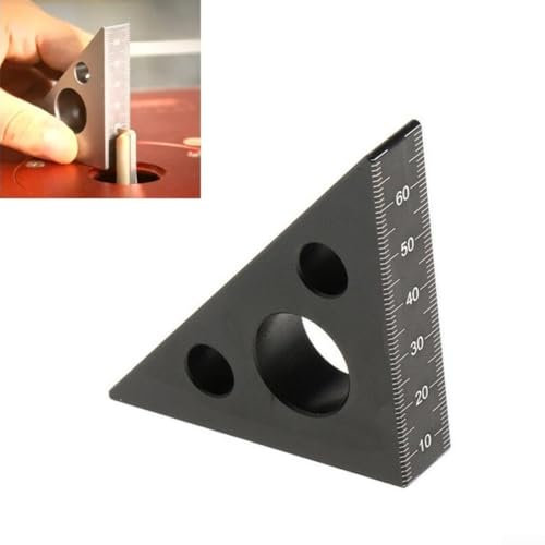 Right Angle Ruler, 45 n 90 Degree Small Aluminum Alloy Triangle Ruler with Both Imperial and Metric Scales Machinist Carpenter's Square Measuring Tool for DIY Woodworking Workshop Table and Miter Saw