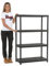 The Workplace Depot Plastic Shelving Unit, Heavy Duty Black Plastic Storage Racking for Home, Workshop, Garage, Warehouse, Utility Rooms (4 Shelf (1400mm))