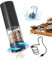 CIRCLE JOY Moulin à Poivre Électrique Rechargeable Moulin à Épices avec Récipient Transparent de 95ml, Lumière LED Blanche et Grosseur Réglable par L'extérieur, Noir