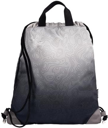 Belmil Premium Turnbeutel Sportbeutel Schuhbeutel Sportsack (Black Grey 2)