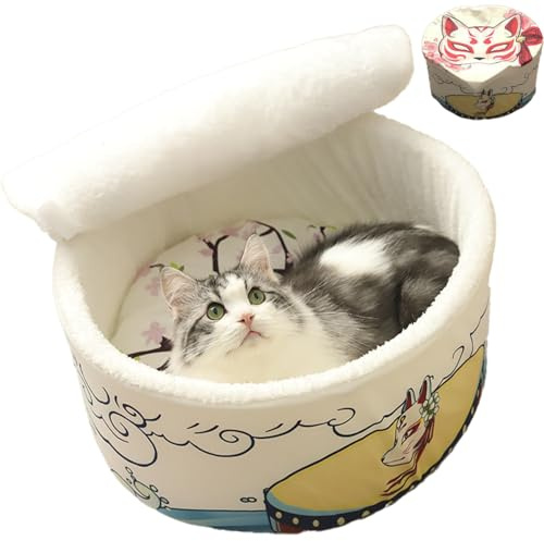 ZHUIYIWIN Cat Beds for Indoor with Anti-Slip Bottom, Cat Cave Bed, Hideaway Warm Comfortable, Kitty Caves & Houses for Multi Small Pet Large Kitty, Puppies, Rabbits (Masks, S)
