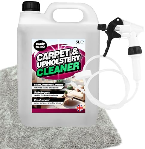 5L Carpet & Upholstery Cleaner Pet Safe Cleaning Solution | With Odour Remover Ready To Use With Long Hose Trigger