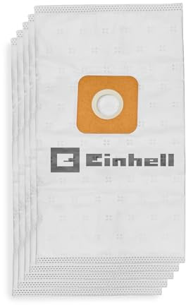 Einhell Original 10 L Vliesbeutel, 5 Stk. | für Akku-Nass-Trockensauger mit 10-L-Behälter | hohe Filterleistung | 10-L-Volumen