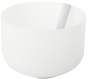 10 inch E Note Frosted Quartz Crystal Singing Bowl for Sound Healing and Therapy Meditation, Heart Chakra Quartz Gift for Meditation Prayer Yoga Relaxation, White