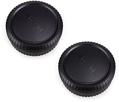 JJC Body Cap + Rear Lens Cap Set for Fujifilm X Mirrorless Interchangeable-lens Cameras & Fujifilm X Mount Lens System (2 Sets)