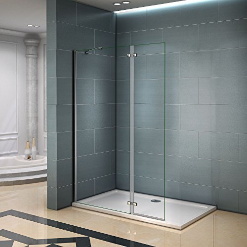200x120cm Paroi de douche avec paroi à charnière 40cm walk in avec barre de fixation 90cm