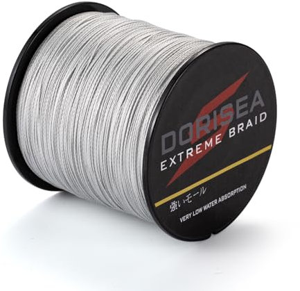 Dorisea Extreme Braid 100 % PE-Grau geflochtene Angelschnur, 90 m - 2187 Yards 2,7–250 kg Test-Angelschnur, abriebfest, unglaubliche Superline (2000 m/2187 Yards 45,4 kg/00) .55 mm)