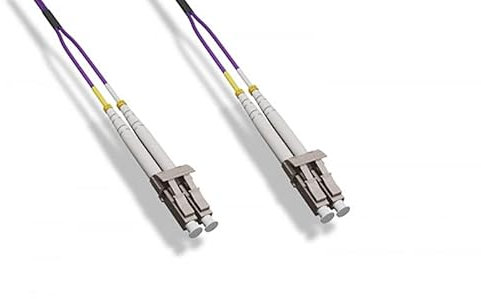Cavo in fibra ottica duplex multimodale OM4 da 100 metri (50/125) - LC a LC - Magenta
