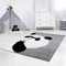 Kinderteppich Panda-Bär Grau - 140x200 cm - Teppich Tier-Motiv Kinderzimmer für Mädchen und Jungen