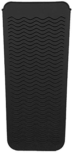 Wallfire Hitzebeständige Silikonmatte für Haarstyling-Werkzeuge, tragbare, rutschfeste Reise-Hitzematte für Glätteisen, Lockenstab, Hot Waver, Salonwerkzeuge (Color : Black)