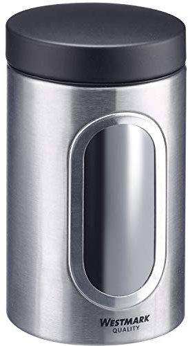 Westmark Vorratsdose mit Fenster, 950 ml, Rund, ø 8,7 cm, BPA-frei, Rostfreier Edelstahl, 62362260