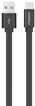 Mooov 732057 Cavo Piatto USB Tipo C, 1 M, Nero