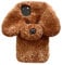 UnnFiko Super süße Teddyhund Flauschiges Fell Hülle Kompatibel mit iPhone 12 Pro, Fuzzy Furry Warm Plüsch Weich TPU Winter Case Schutzhüllen (Teddy Braun, iPhone 12 Pro)