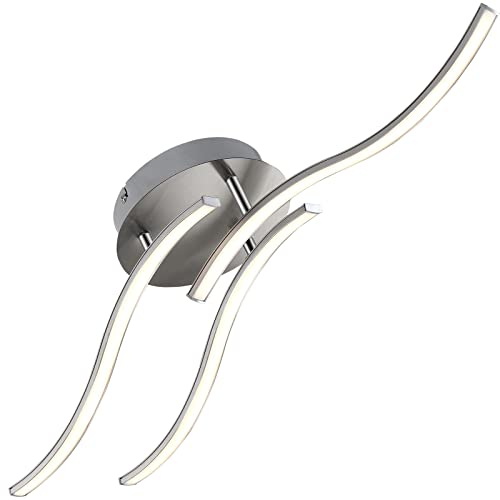 Monzana® LED Deckenlampe 3 Flammig Schwenkbar 15W Matt Warmweiß Montagematerial Wohnzimmer Schlafzimmer Büro Flur Lampe Leuchte Deckenleuchte Silber