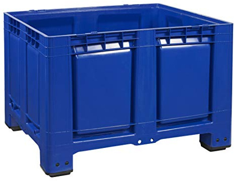 Palettenbox LxBxH: 1200 x 1000 x 790 mm geschlossen mit 4 Füße in blau