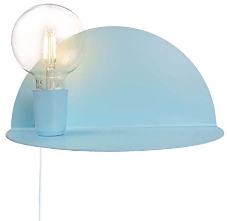 Homemania Wandleuchte Shelfie, Blau, Metall, elektrostatische Farbe, 30 x 15 x 15 cm, 1 x E27, max. 100 W