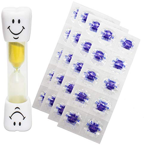 Smile Toothbrush Timer & 40 Disclosing Tablets (Yellow Timer)