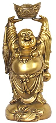 LGYKUMEG Reines Kupfer Maitreya Buddha Messing dicken Bauch Buddha Bronze Statue Stoff Tasche Mönch Buddha Statue glückliche Dekoration,B