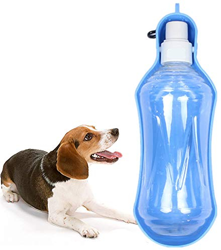 Gourde pour Chien Voyage Bouteille d Eau pour Chien Chien Bouteille d'eau avec Bol Chien Voyage Accessoires Chien Marche Accessoires Blue,500ml