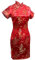Robe courte chinoise courte Qipao élégante pour femme avec col mandarine Cheongsam - Rouge - 4X-Large
