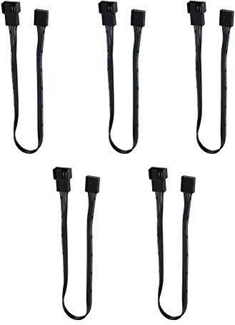 Fdit 5pcs 4PIN Lüfter-Verlängerungskabel, PWM-Anschlussgehäuse Lüfter-Verlängerungs-Stromkabel für CPU, Computergehäuselüfter, Größe 27cm