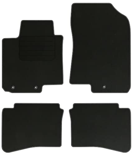 Velourmattenset für Hyundai i20 II Bj. 2014-2020 Basic runde Befestigungen Mit Absatzschoner Passform Neu Veloursfussmatten Automatten