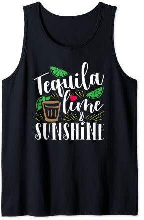 Lindo Cinco de Mayo verano Tequila lima y sol para mujer Camiseta sin Mangas