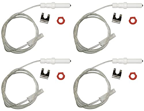 Ariston Indesit - Franke - Glem Gas - Nardi - Candeletta di accensione elettronica completa di molletta e guarnizione di fissaggio - C00052951-133.0041.895 per cucian piano cottura - H3625 (4 pezzi)