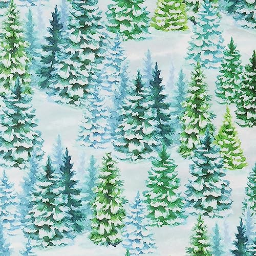 STAR Geschenkpapier 70cm x 2m Rolle mit Weihnachtsmotiv (Weihnachtsbäume im Schnee)