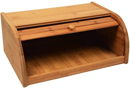 OLOTU Stockage Boîte à Pain en Bois avec Couvercle Roulant, Corbeille à Pain de Grande capacité, conteneur de Stockage de comptoir de Cuisine de Ferme, Porte-Pain Boîte à Pain