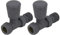 NRG 15mm Anthracite Straight Radiator Valve Lockshield Valves Central Heating Taps