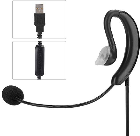Dioche Kompaktes USB-Headset mit Kabel Headset In-Ear-USB-Set Ohrbügel-Headset USB-Kopfhörer Computer-Notebook-Zubehör für Skype Qq MSN