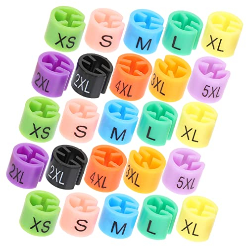 Cabilock 200 Stück Farbige Kleiderbügel Größenmarker Aus Kunststoff Größenetiketten Für Bekleidung Langlebige Kleiderbügelmarker Für Einfache Größenidentifikation Für Familien