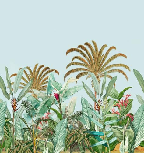 A.S. Création Livingwalls Vliestapete - Dschungel Tapete in Blau, Grün und Braun - Wandtapete für verschiedene Räume - Wandbild XXL 2,65 m x 2,80 m