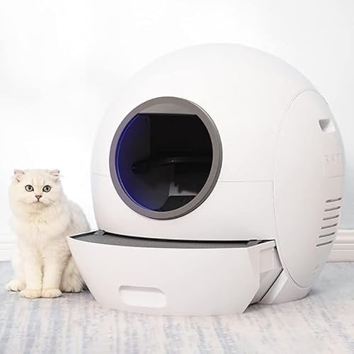 Intelligent Smart Cat Litter Box Self Cleaning Automatic Air Purifier Fully Enclosed Large Space Cat Toilet Bedpans, Multifunctional Drawer, 3 kinds of light adjustment light ring at the cabin door