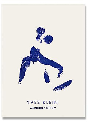 LVTFCO Yves Klein Blaues Poster Blau Monochrome Tinte Wandkunst Yves Klein Blaudrucke Yves Klein Leinwandgemälde Für Zuhause Wanddekoration Bild 50x70cm Kein Rahmen