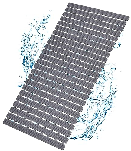 Badewannenmatte rutschfest 90x40cm - Duschmatte rutschfest mit Saugnäpfen und Drain Löcher - Antirutschmatte für Badewanne BPA-frei - Badematte rutschfest schimmelresistent & maschinenwaschbar