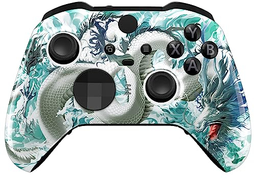 eXtremeRate Cover Custodia Frontale per Xbox Elite Series 2 Controller Model 1797,Scocca Case Ricambio per Xbox Elite Series 2 Wireless Controller Core&2 Anelli-Loong nelle Nuvole
